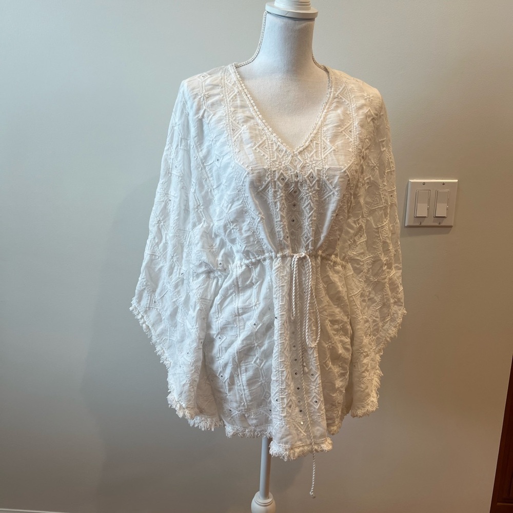 White Lace Poncho Top